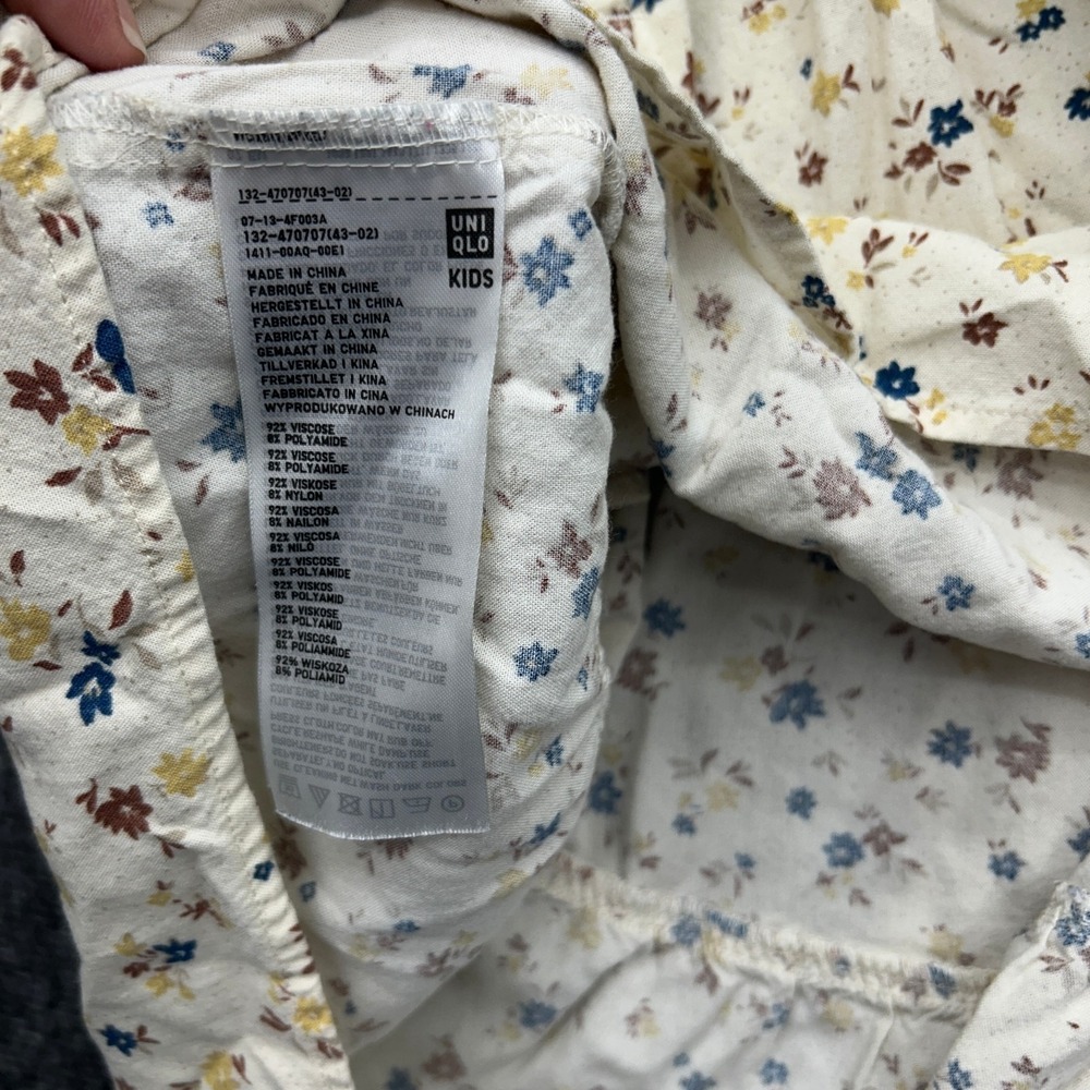 Uniqlo Dress Girls Short Sleeve 9-10 Years Floral Fall Prairie Cottage - Picture 8 of 8